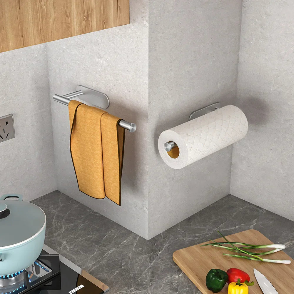 Adhesive Paper towel Holder under Cabinet Kitchen Rack