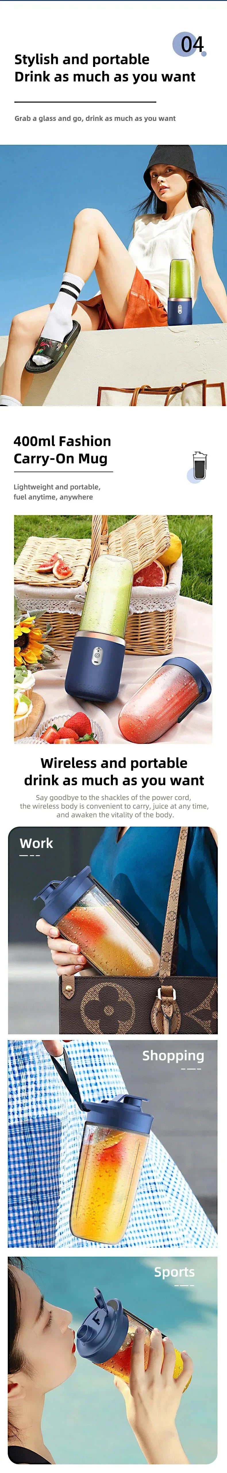 Portable USB Mini Blender – Personal Smoothie & Juice Maker