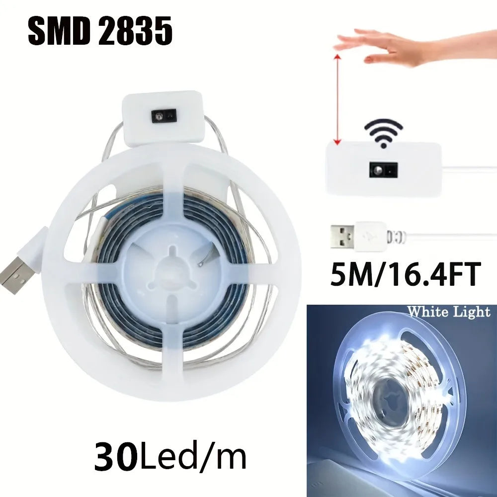 USB LED Strip Lights DC 5V Smart Dimmer Hand Scan Sensor Switch On/off Control Backlight Tape TV Lamp Tape Bedroom Home Decor