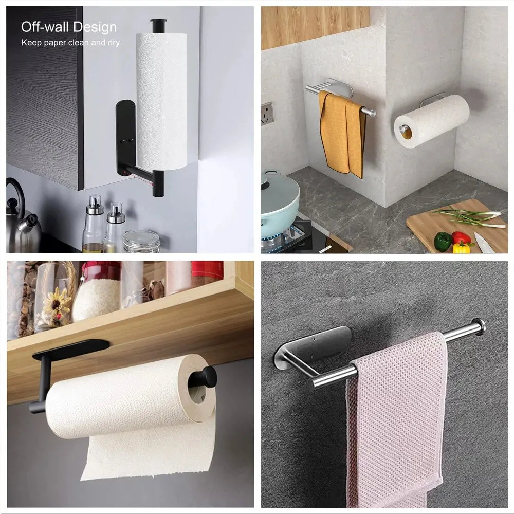 Adhesive Paper towel Holder under Cabinet Kitchen Rack
